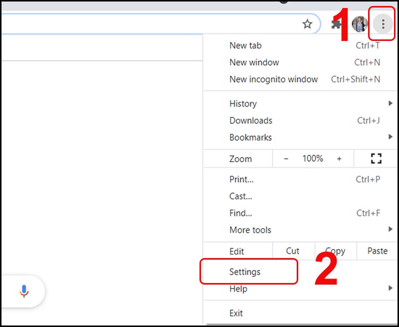 Vào Google Chrome rồi chọn Settings